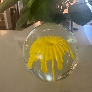 Yellow Glass Sphere Decor